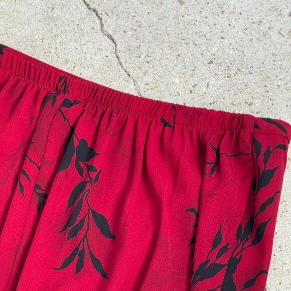 Vintage red floral maxi skirt //plus size - Picture 6 of 6